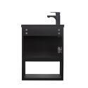 Ensemble meuble lave-mains à suspendre NOVA avec robinet noir