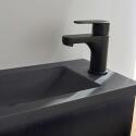 Ensemble meuble lave-mains noir carbone + miroir