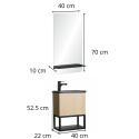 Ensemble meuble lave-mains à suspendre NOVA avec miroir