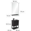 Ensemble meuble lave-mains à suspendre NOVA avec miroir
