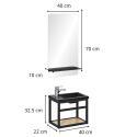 Ensemble meuble lave-mains noir SAO + miroir + robinet chromé