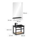 Ensemble meuble lave-mains noir SAO + miroir + robinet noir
