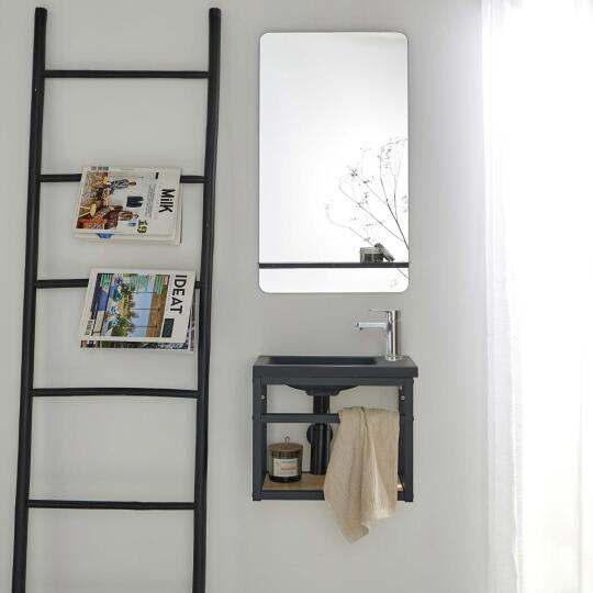Ensemble lave-mains gain de place avec miroir tablette