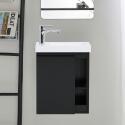 Meuble lave-mains noir vasque blanche HAMPTON