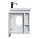 Meuble lave-mains noir vasque blanche HAMPTON