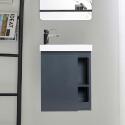 Meuble lave-mains noir vasque blanche HAMPTON