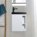 Meuble lave-mains chêne carbone vasque noire