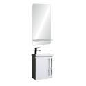 Ensemble meuble lave-mains blanc vasque blanche HAMPTON avec miroir