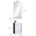 Ensemble meuble lave-mains blanc vasque blanche HAMPTON avec miroir