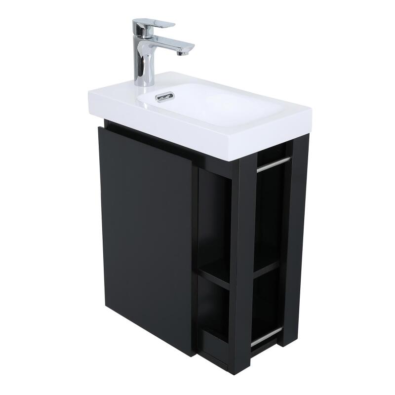 Ensemble meuble lave-mains blanc vasque blanche HAMPTON avec miroir