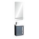Ensemble meuble lave-mains blanc vasque blanche HAMPTON avec miroir