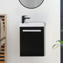 Ensemble meuble lave-mains noir carbone NEVADA avec robinet noir