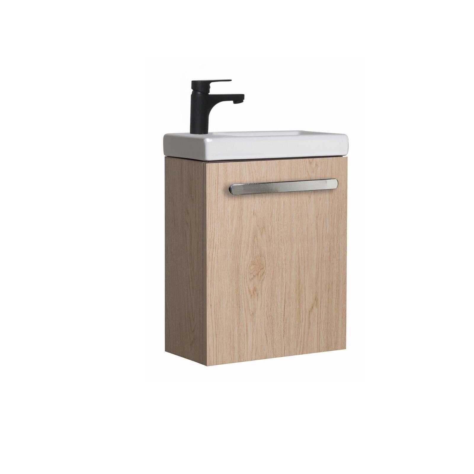 Ensemble meuble lave-mains noir carbone NEVADA avec robinet noir