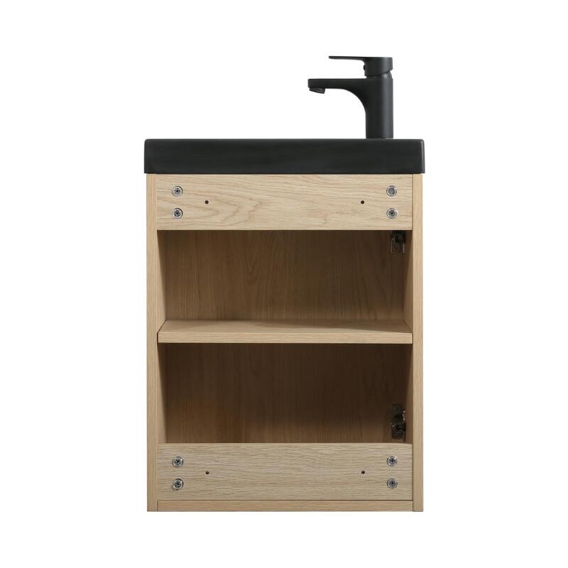 Ensemble meuble lave-mains noir carbone NEVADA avec robinet noir