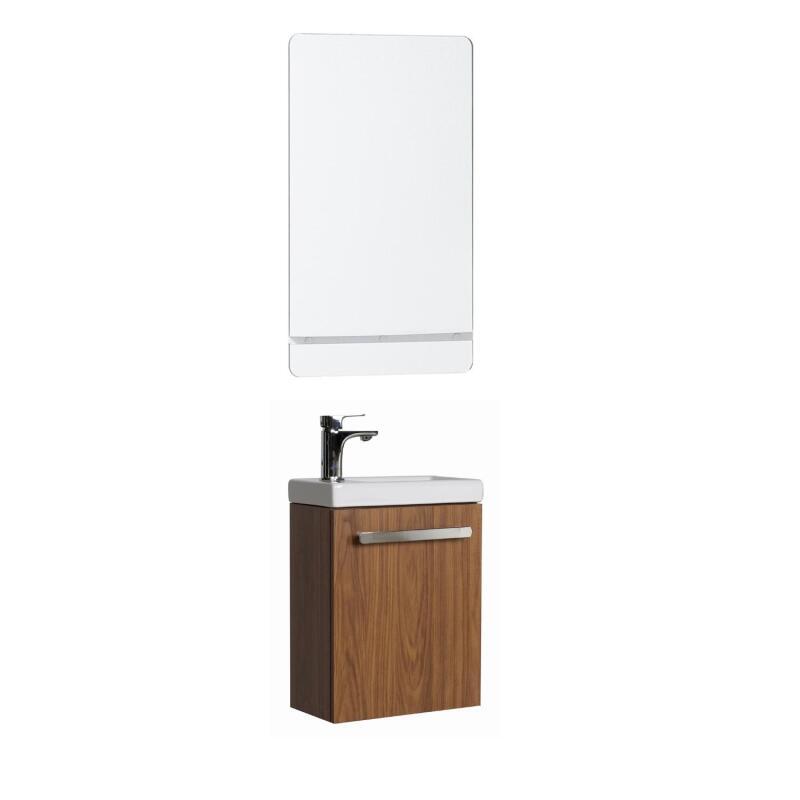 Ensemble meuble lave-mains décor chêne NEVADA avec miroir