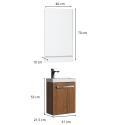 Ensemble meuble lave-mains décor chêne NEVADA avec miroir
