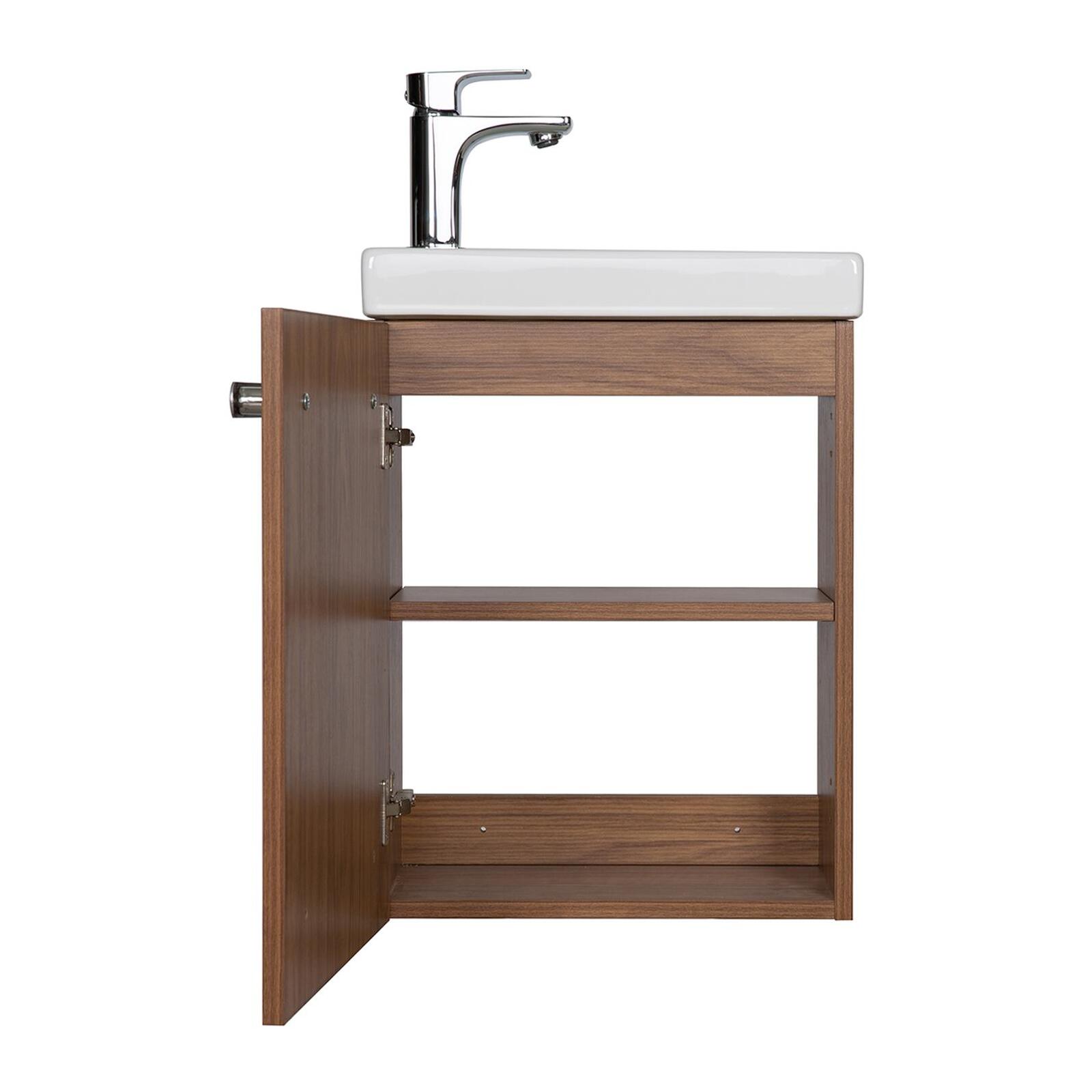 Ensemble meuble lave-mains décor chêne NEVADA avec miroir Ensemble meuble lave-mains décor chêne NEVADA avec miroir