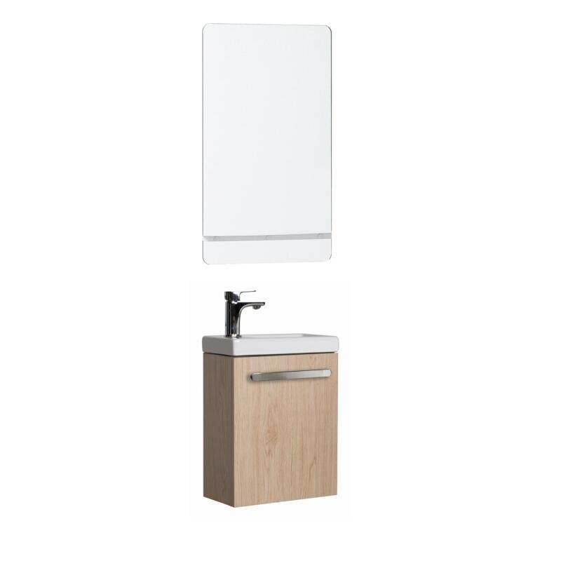 Ensemble meuble lave-mains décor chêne NEVADA avec miroir