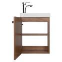 Ensemble meuble lave-mains noir carbone NEVADA + miroir + robinet chromé