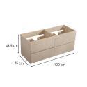 Meuble double vasque décor chêne  120cm