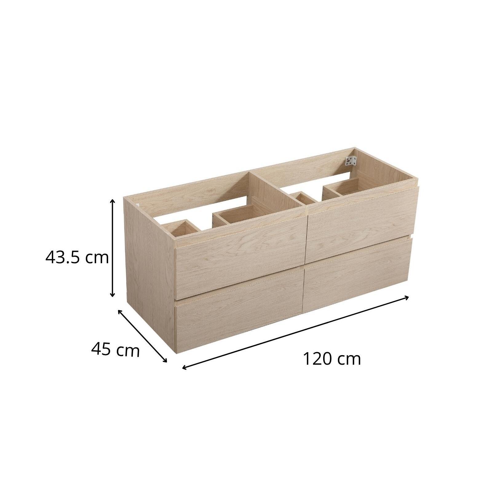 Meuble double vasque décor chêne  120cm