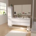 Meuble double vasque blanc  120cm  + plan double vasque