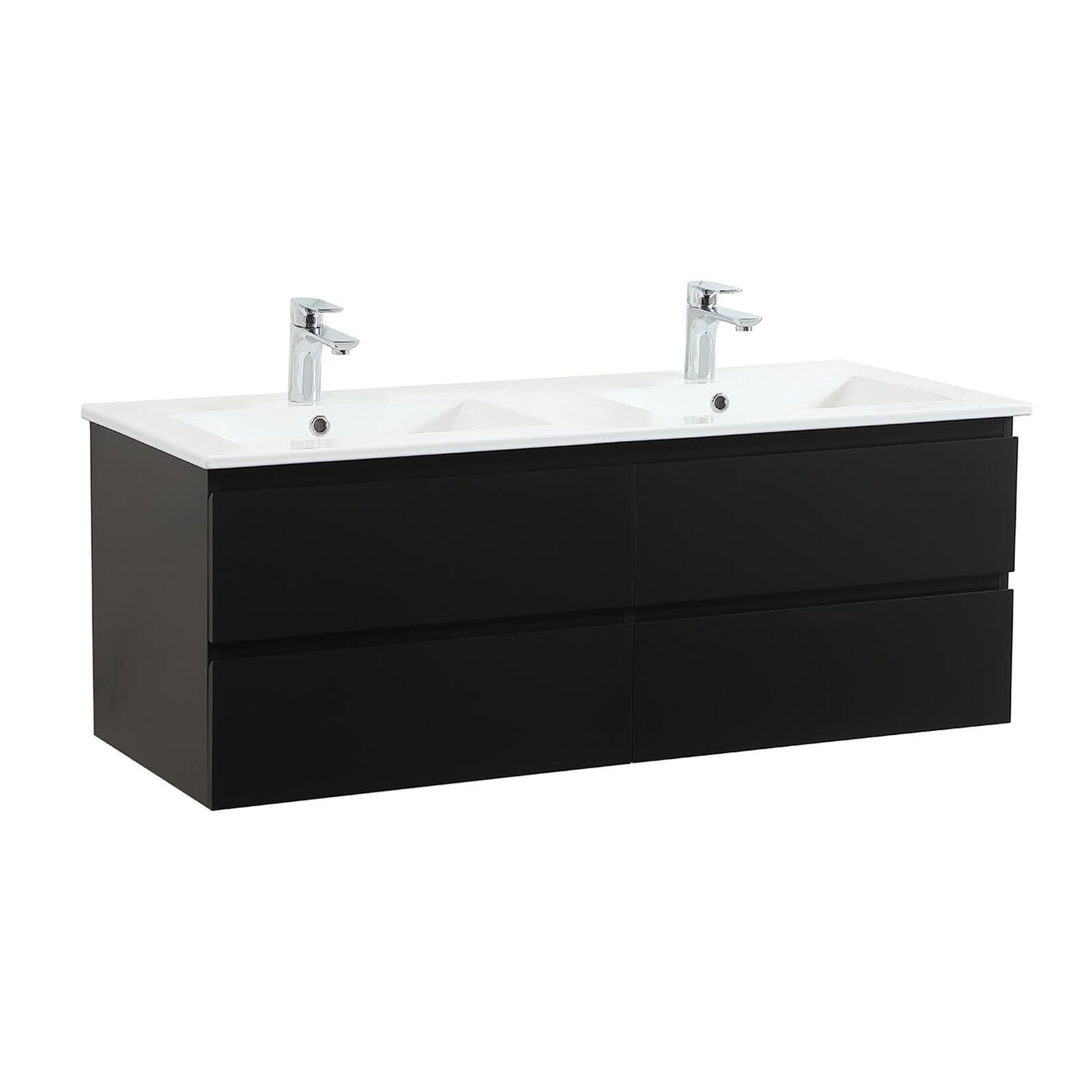 Meuble double vasque blanc  120cm  + plan double vasque