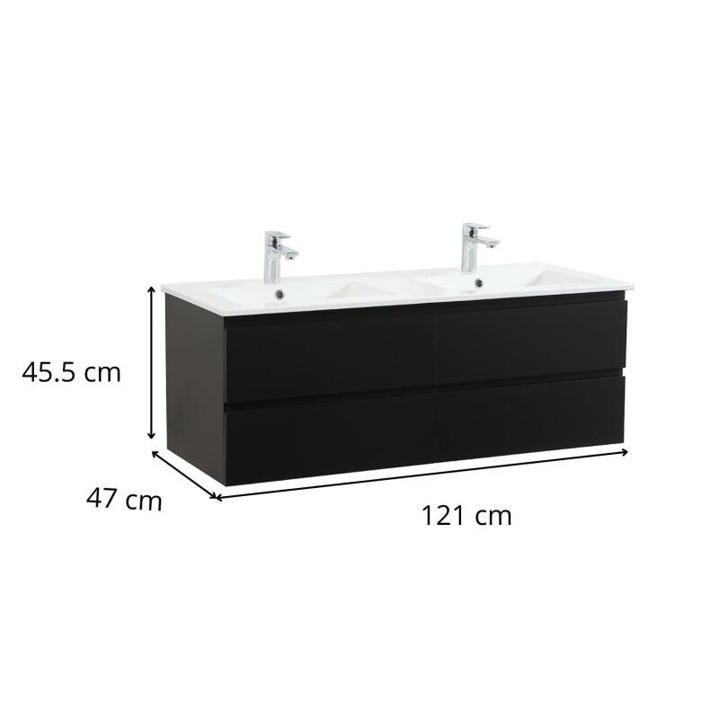 Meuble double vasque blanc  120cm  + plan double vasque