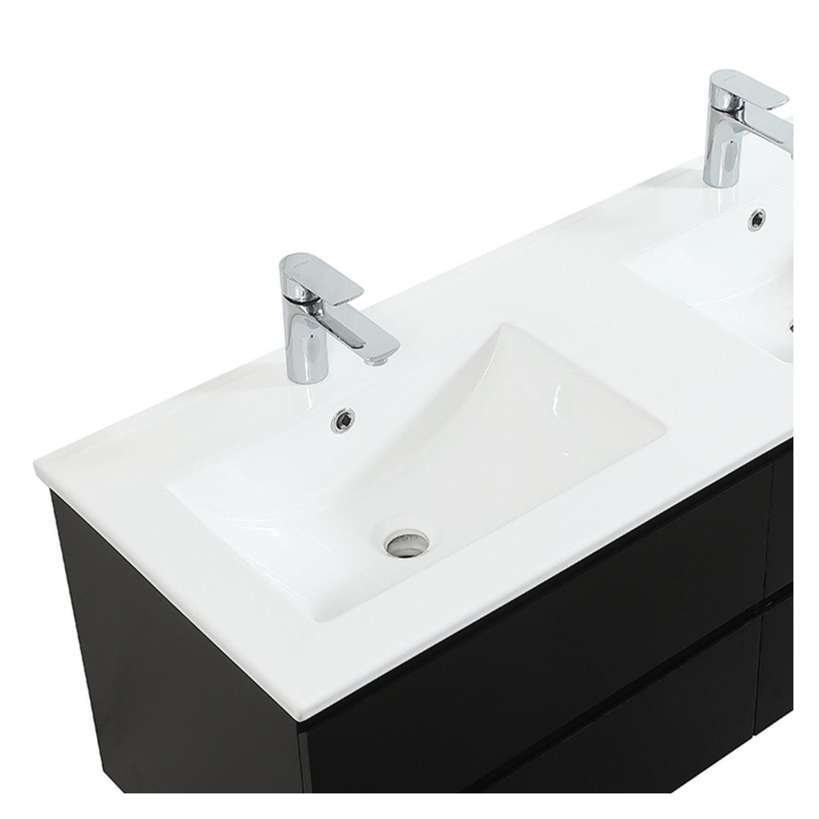 Meuble double vasque blanc  120cm  + plan double vasque