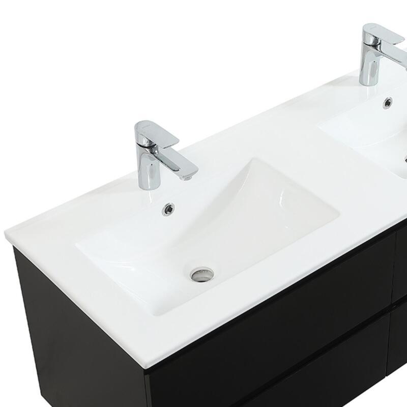 Meuble double vasque blanc  120cm  + plan double vasque