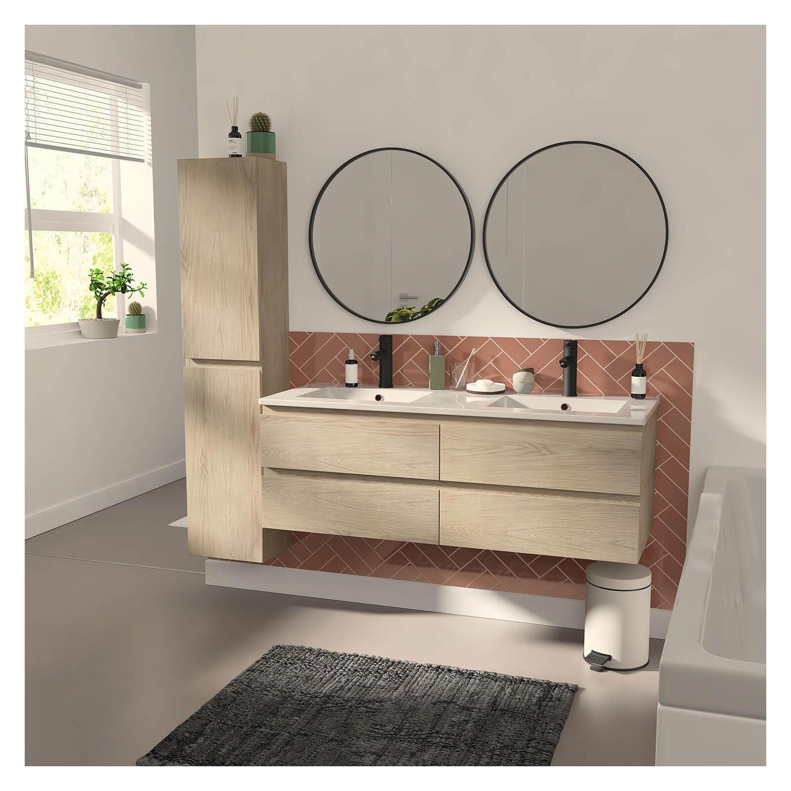 Meuble double vasque blanc  120cm  + plan double vasque Meuble double vasque blanc  120cm  + plan double vasque