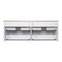 Ensemble meuble double vasque noir carbone 120 cm + 2 vasques + 2 robinets