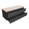 Ensemble meuble double vasque décor chêne 120 cm + 2 vasques + 2 miroirs + 2 robinets + colonne