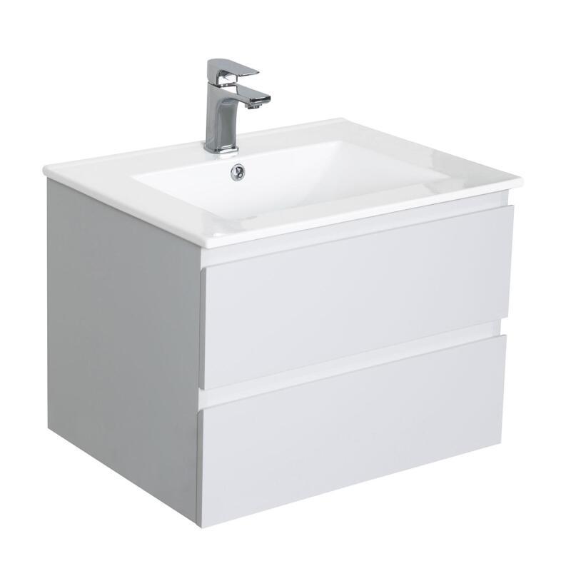 Meuble simple vasque décor chêne  60cm + vasque