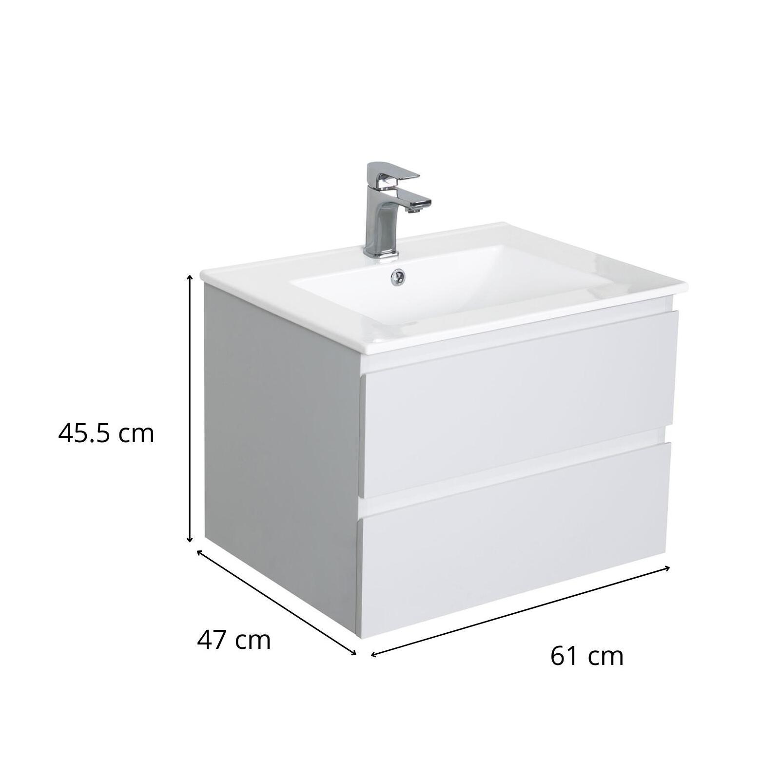 Meuble simple vasque décor chêne  60cm + vasque