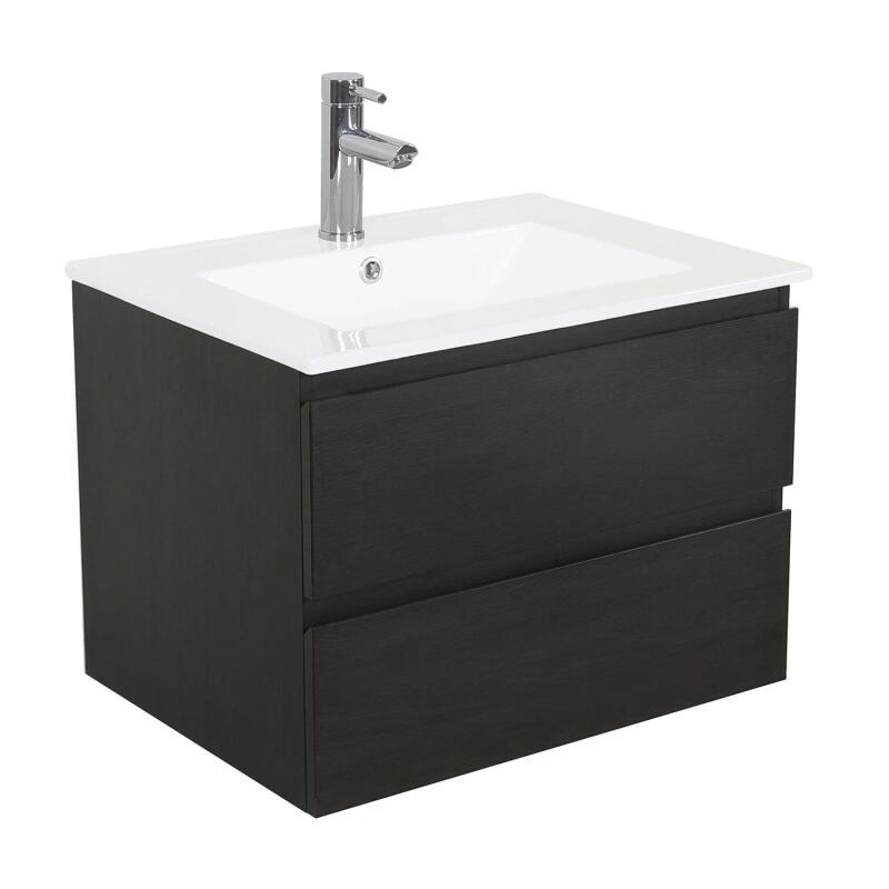 Meuble simple vasque décor chêne  60cm + vasque
