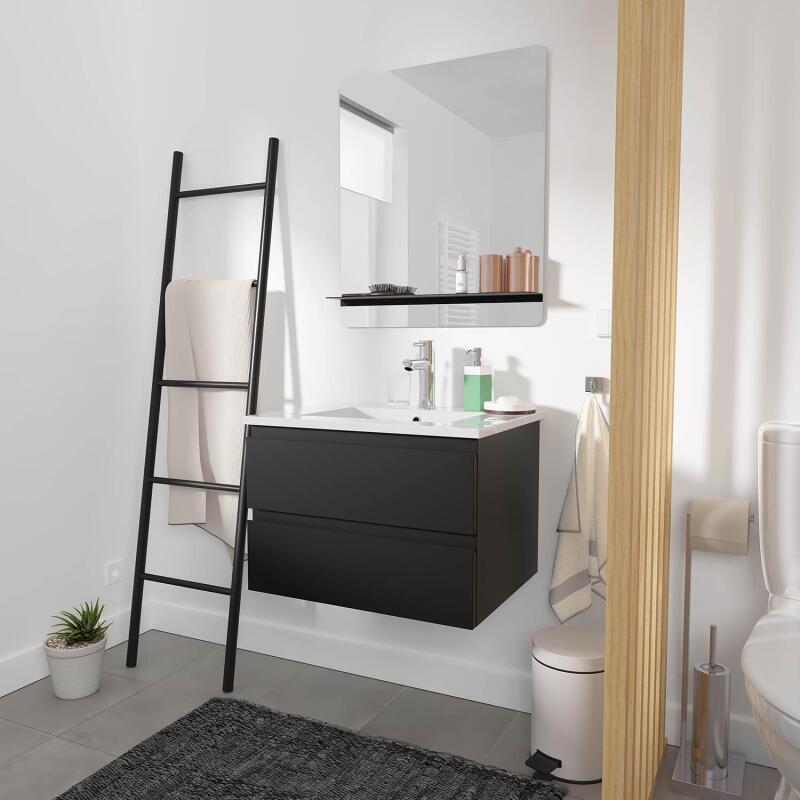 Meuble simple vasque décor chêne  60cm + vasque