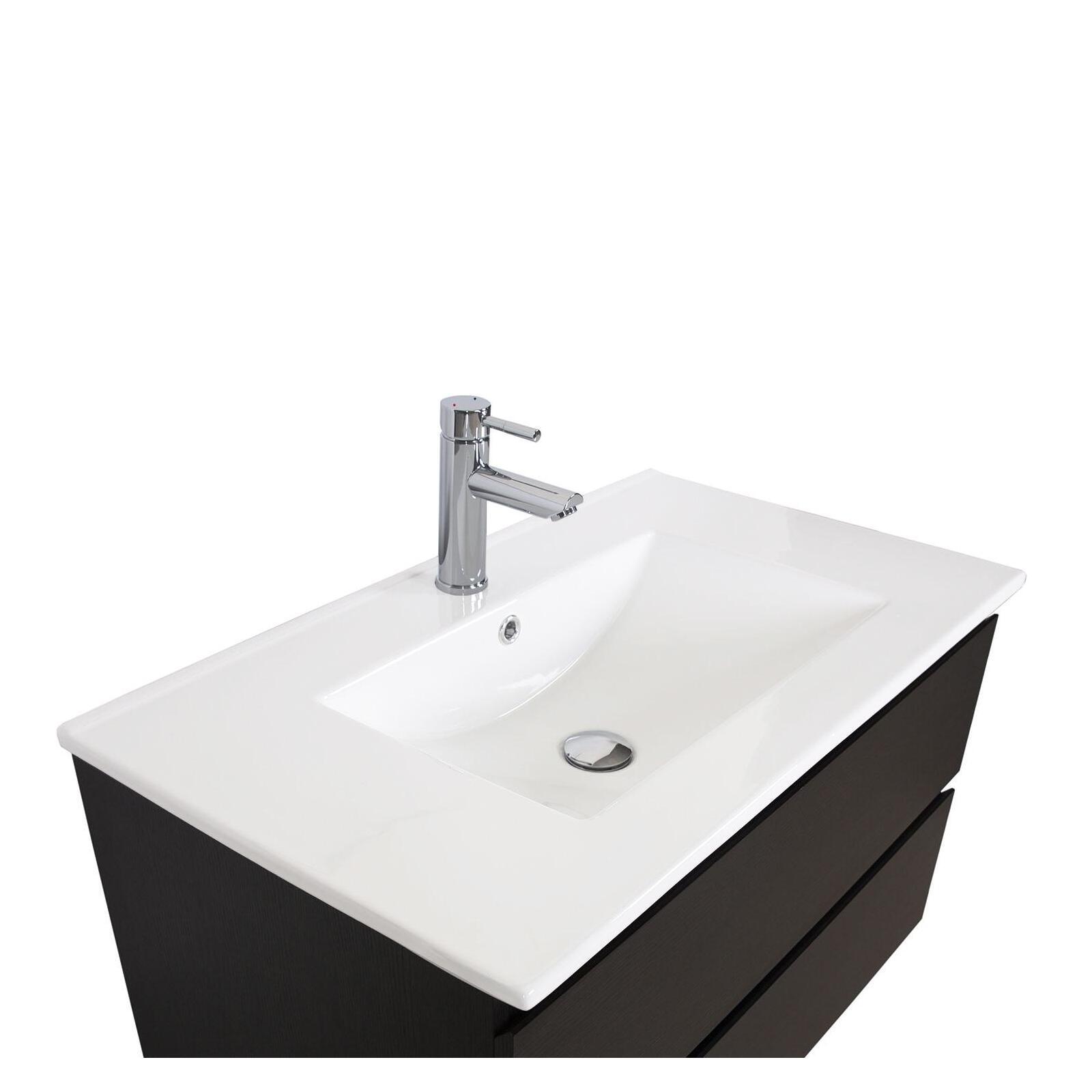 Meuble simple vasque décor chêne  80cm + vasque