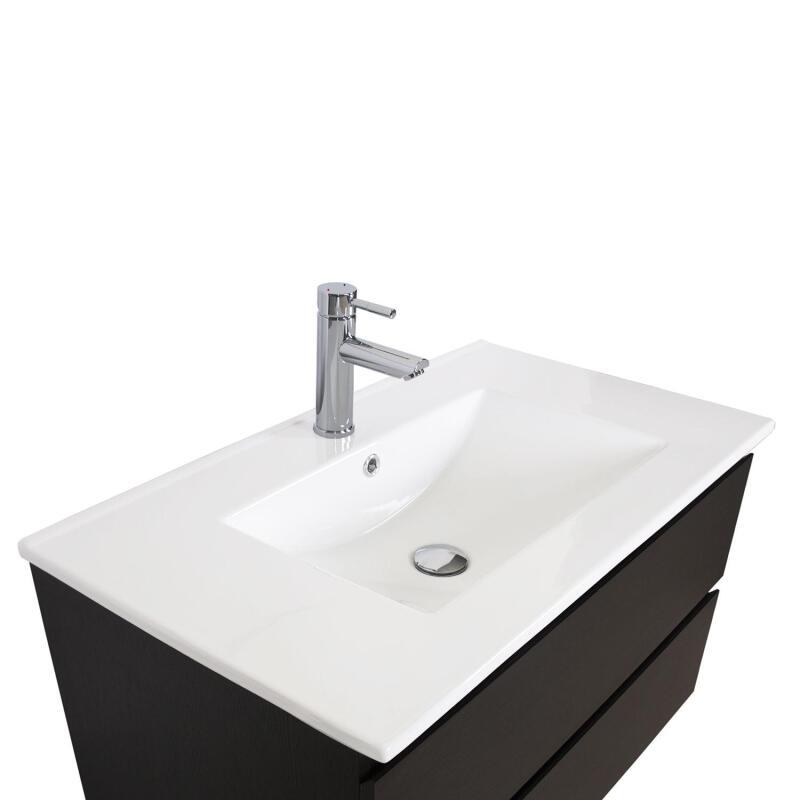 Meuble simple vasque décor chêne  80cm + vasque