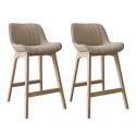 Lot de chaises d'îlot et bar en chêne et assise tissu bouclette 65cm