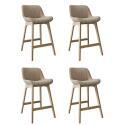 Lot de chaises d'îlot et bar en chêne et assise tissu bouclette 65cm