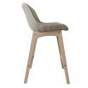 Lot de chaises d'îlot et bar en chêne et assise tissu bouclette 65cm