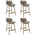 Lot de chaises d'îlot et bar en chêne et assise tissu bouclette 65cm