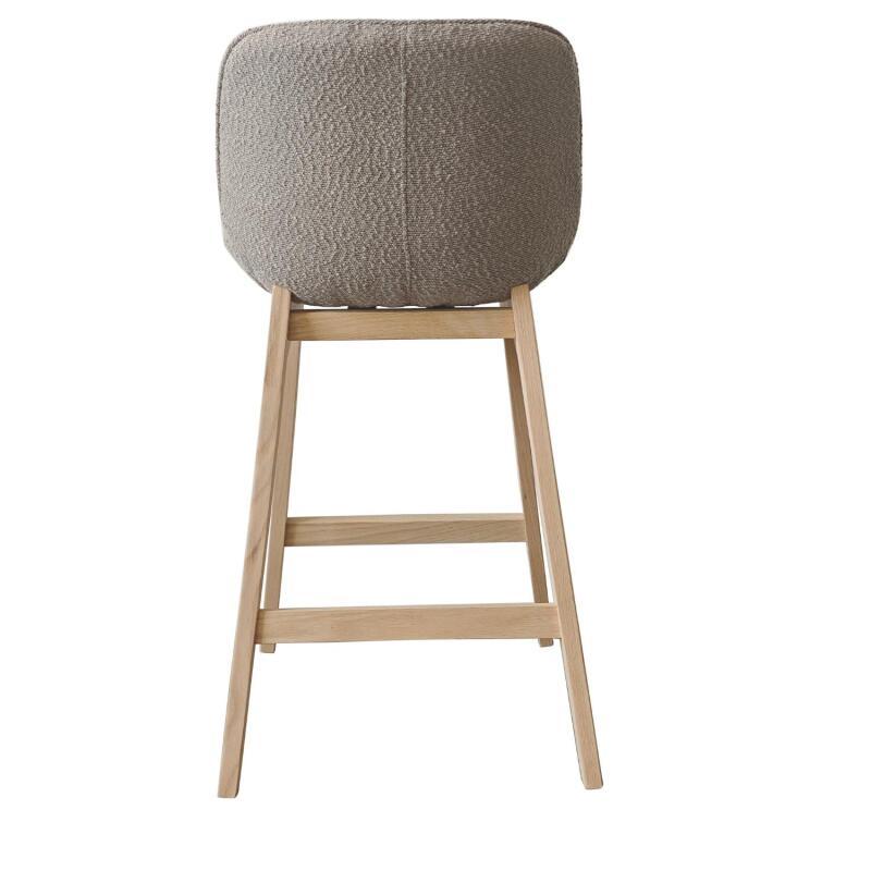 Lot de chaises d'îlot et bar en chêne et assise tissu bouclette 65cm