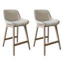 Lot de chaises d'îlot et bar en chêne et assise tissu velours côtelé 65cm