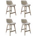 Lot de chaises d'îlot et bar en chêne et assise tissu velours côtelé 65cm