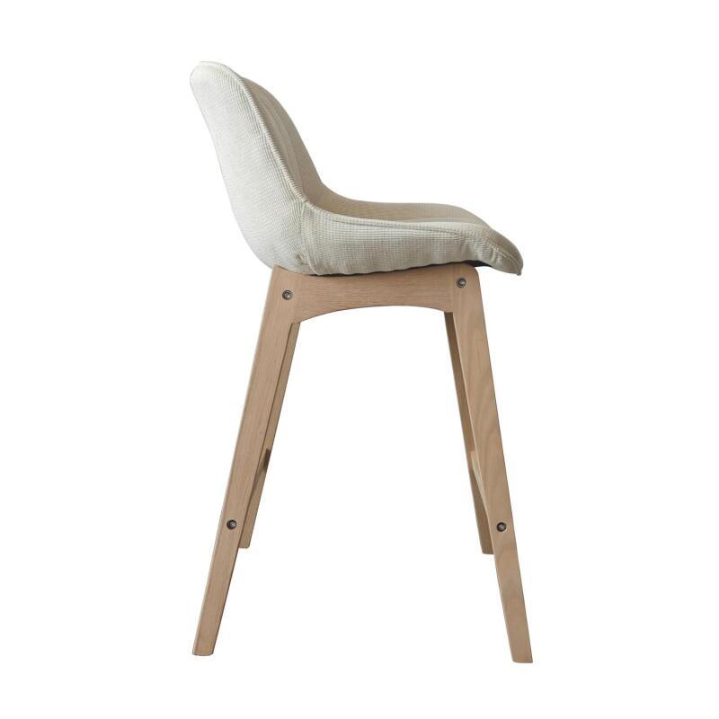 Lot de chaises d'îlot et bar en chêne et assise tissu velours côtelé 65cm