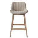 Lot de chaises d'îlot et bar en chêne et assise tissu velours côtelé 65cm