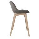 Lot de chaises d'îlot et bar en chêne et assise tissu velours côtelé 65cm