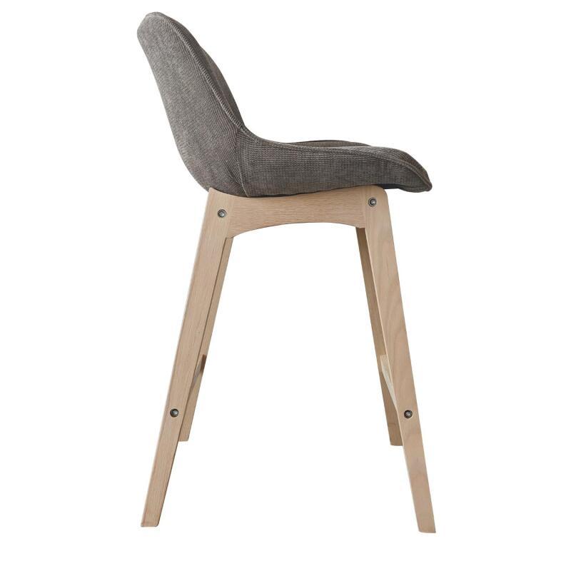 Lot de chaises d'îlot et bar en chêne et assise tissu velours côtelé 65cm